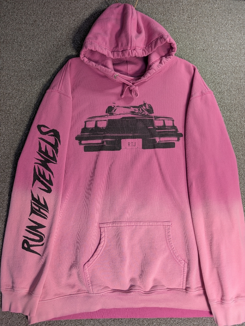 Run the Jewels RTJ4 Car Dip-Dye Hoodie Size 3XL in Pink - Killer Mike - El-P